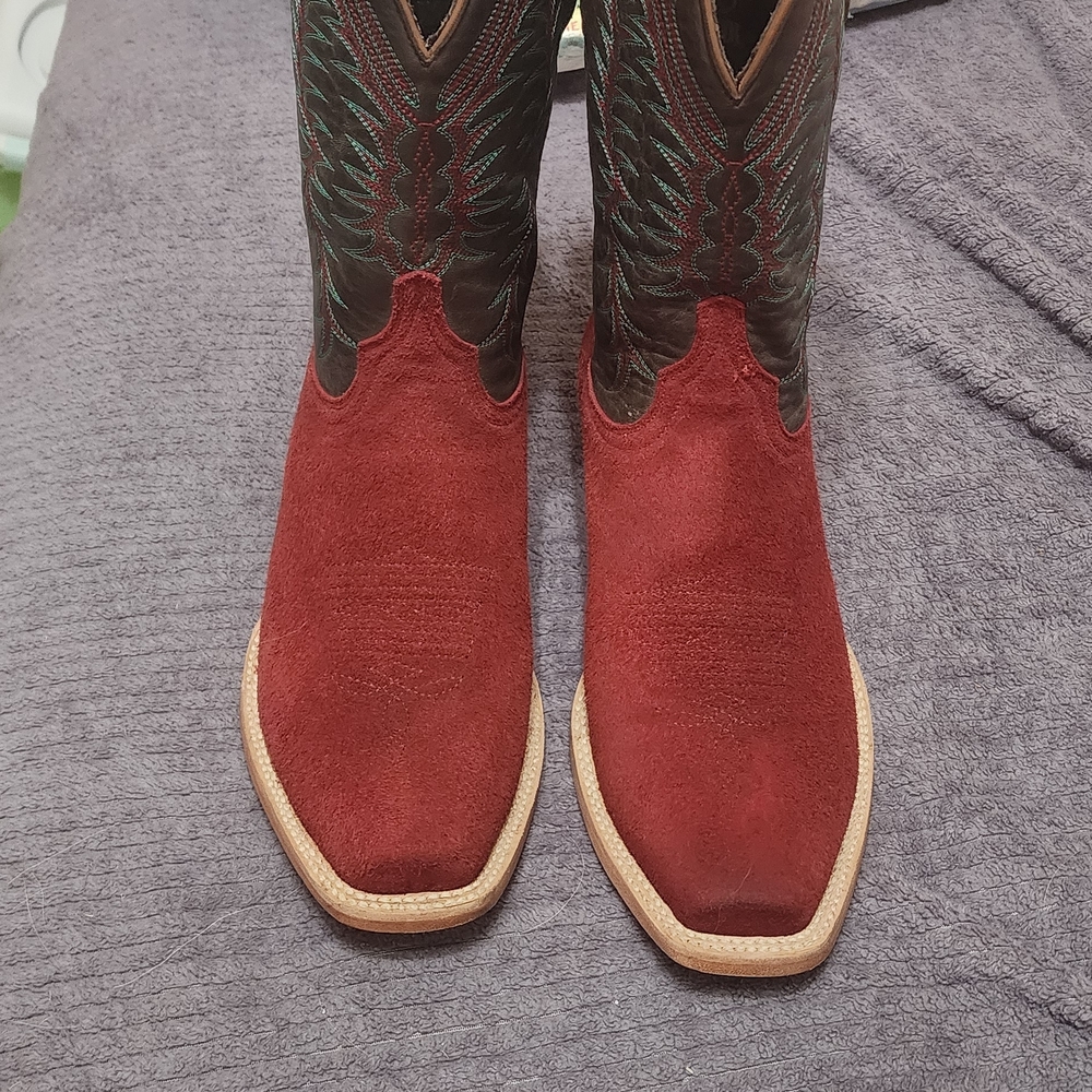 Stylish Red and Brown Western Boots 12EE